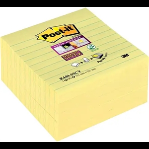 3M Post-it notities super plakkerig Z-vouw 101 x 101 mm gelinieerd geel
